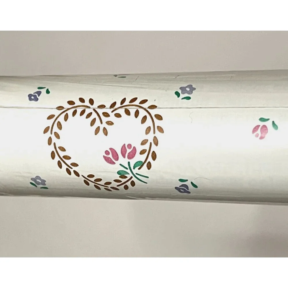 NOS Vtg '94 Rubbermaid Contact Paper Country Heart N Flowers Shelf Liner 3yds